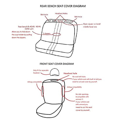 Flying Banner Car Seat Covers Front Seats Rear Bench Polyester car seat Protectors Easy installations Rear Bench Split Classic Man Lady Truck (Full Set - Low Back, Black Purple)… - color: Purple