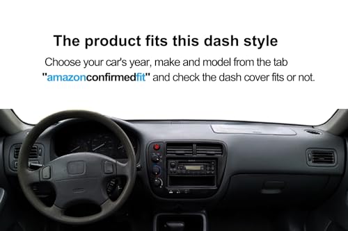 Dash Cover Mat Custom Fit for 1996 1997 1998 1999 2000 Honda Civic, Dashboard Cover Pad Carpet Protector (96-00 Black) F109 - color: 96-00 black