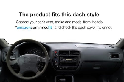 Dash Cover Mat Custom Fit for 1996 1997 1998 1999 2000 Honda Civic, Dashboard Cover Pad Carpet Protector (96-00 Black) F109 - color: 96-00 black