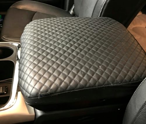 it's us Center Console Armrest Cover for Ram 1500 2500 3500 2013–2018 Full Center Console (Non Jump Seat), Synthetic Leather Protector, Easy Install Interior Protection, Black
