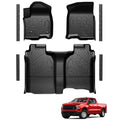 Floor Mats for 2019-2026 Chevy Silverado/GMC Sierra 1500 & 2020-2026 Silverado/Sierra 2500HD/3500HD, Crew Cab Bucket Seat Only (Without Rear Underseat Storage Box), TPE All Weather Durable Mats