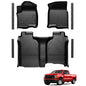 Floor Mats for 2019-2026 Chevy Silverado/GMC Sierra 1500 & 2020-2026 Silverado/Sierra 2500HD/3500HD, Crew Cab Bucket Seat Only (Without Rear Underseat Storage Box), TPE All Weather Durable Mats
