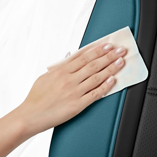 Road Comforts Leather Seat Covers, Breathable Car Seat Covers Front Seat for Men,Airbag Compatible, Automotive Seat Covers Set Universal Fit Most Cars,Vans,Truck,SUV - color: Blue Front