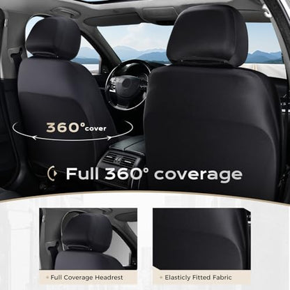 Coverado Air Mesh Seat Cover, Car Seat Cover Front Seats, 3D Breathable Seat Protectors Sports Carbon Fiber Design Airbag Compatible Comfort Universal for Most Cars, Van,Trucks, SUV, Grey