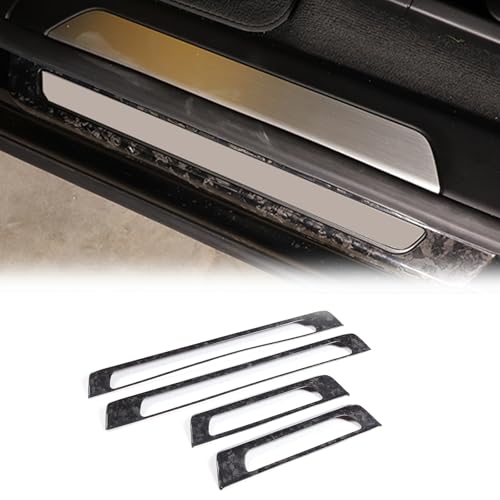 Car Door Sill Protector Guard Trims Compatible with Lamborghini Urus 2018-2023/Urus SE,Real Carbon Fiber Door Sill Guards Protector Kit Cover Car Accessories (Forged Pattern)