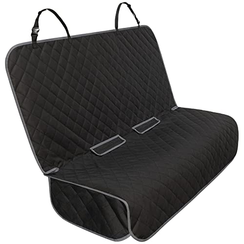 Bench Car Seat Cover Protector - Waterproof, Heavy-Duty and Nonslip Pet Car Seat Cover for Dogs with Universal Size Fits for Vehicles, Trucks & SUVs - color: BLACK GREY, size: 49" L × 56" W