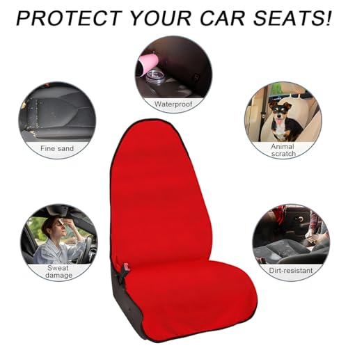 Waterproof Car Towel Seat Cover, Sweating Non-Slip Premium Towel Carseat Cover Protector, Universal Soft Machine Washable Car Truck SUV Front Seat Cover for Gym Workout Beach Hiking (Red) - color: Red, 1pc, Front