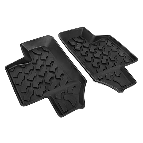 Car Floor Mat Black Rubber Pair Rear Floor Mat Non Slip Rubber Door Foot Pad Fits for for Jk 2 Doors 2007 2017