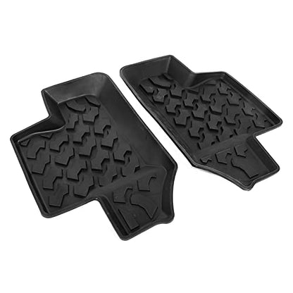 Car Floor Mat Black Rubber Pair Rear Floor Mat Non Slip Rubber Door Foot Pad Fits for for Jk 2 Doors 2007 2017
