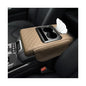 Car Center Console Armrest Pillow, Multifunctional Armrest Box Cover with Cup Phone Tissue Holder & Side Pockets, Waterproof Leather Middle Console Cushion for Most Vehicles (Beige, Embroidered) - color: Beige, size: Embroidered