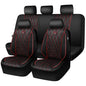 CAR PASS Piping Luxury Leather Seat Covers Full Set,5 Seats Anti-Slip Waterproof Seat Covers Compatible with Front Armrests,Universal Fit for Sendan SUV Van Truck,Airbag Compatible,Black and Red - color: Black with Red, size: Full Set