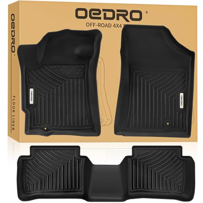 OEDRO Floor Mats Fit for 2007-2012 Nissan Altima Sedan, TPE All-Weather Custom Fit Floor Liner for Altima 4 Door Accessories, 1st & 2nd Row Mats Car Mats Set, Black - style: 07-12 Altima Sedan 1st & 2nd
