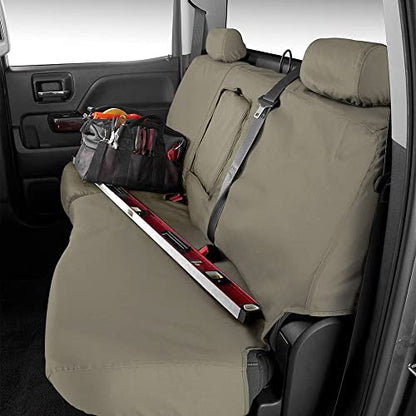 Covercraft Custom-Fit Front Bench SeatSaver Seat Covers - Polycotton Fabric, Misty Grey (SS3381PCCT)