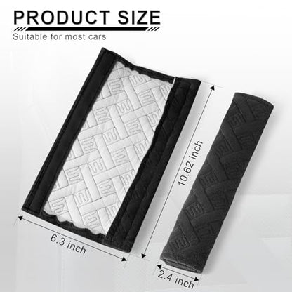 2-Pack Universal Car Seat Belt Pads Cover for A More Comfortable Driving, Seat Belt Shoulder Strap Covers Harness Pad for Car Interior Accessories(Black)