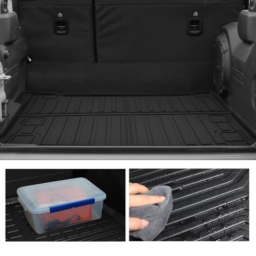 All Weather Floor Mats & Cargo Liner Compatible for 2021-2025 2026 Jeep Wrangler JL 4XE Hybrid Accessories Black (for 2021-2026 Jeep Wrangler JL 4XE) - color: for 2021-2026 Jeep Wrangler 4XE