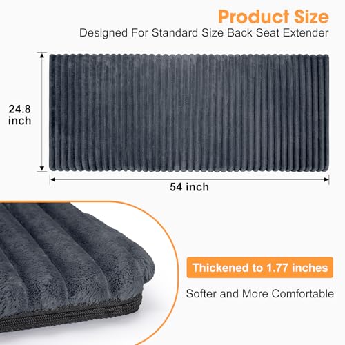 Backseat Pet Bed Mat, Non-Slip Dog Bed for Car Back Seat, Washable Travel Pet Mat with Removable Cover, Dog Seat Covers Protector Fit for Backseat Extenders and Trucks SUVs, 54"x 24.8", Grey