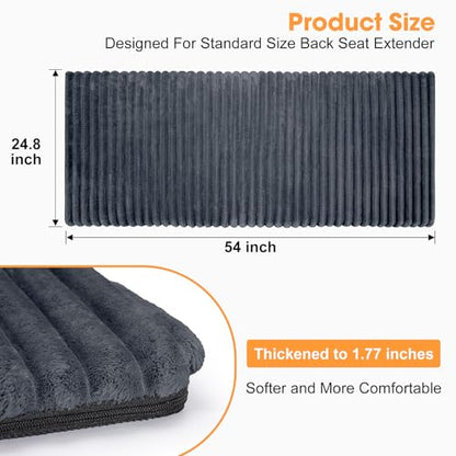 Backseat Pet Bed Mat, Non-Slip Dog Bed for Car Back Seat, Washable Travel Pet Mat with Removable Cover, Dog Seat Covers Protector Fit for Backseat Extenders and Trucks SUVs, 54"x 24.8", Grey