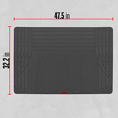 Motor Trend FlexTough SUV Cargo Liner & Car Trunk Mat - Universal Trim-To-Fit All Weather Cargo Mats for Back of SUV - SUV Trunk Mat & Trunk Liner Floor Mat Cargo Cover - Trunk Cover 47.5"in x 32.2"in