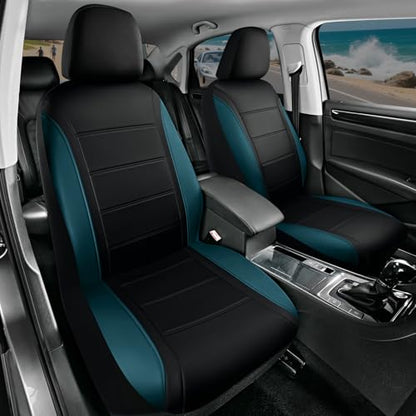 Road Comforts Leather Seat Covers, Breathable Car Seat Covers Full Set for Men,Airbag Compatible, Automotive Seat Covers Set Universal Fit Most Cars,Vans,Truck,SUV - color: Blue Full Set