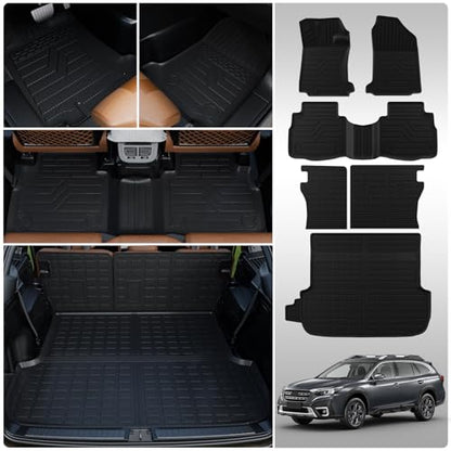 Floor Mats Compatible with 2020-2025 Subaru Outback Cargo Liner Cargo Mat Trunk Liner TPE All Weather Back Seat Cover Protector 2024 Outback Accessories (Trunk Mat+Bakcrest Mats+Floor Mats) - style: For Subaru Outback | 2020-2025