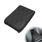 1 PCS Car Armrest Box Booster Pad, Leather 3D Texture Anti-Scratch Protective Cover, Memory Foam Leather Relieve Elbow Pressure Cushion, Universal for SUV, Truck, RV and More (Black)
