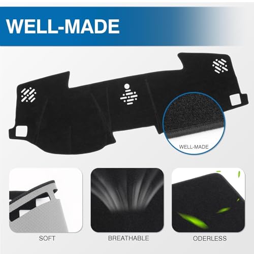 KUST Black Dash Cover for Toyota Camry (XV50)/ Camry Hybrid 2012-2017 (Not fits Dashboard with Set Time Clock) Polyester Dashboard Cover Non-Slip Interior Accessories for Camry Dash Mat No Glare - size: Camry 12-17(Black)