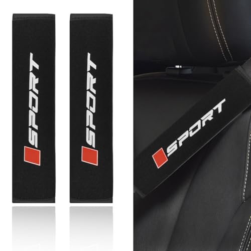 2PCS Sport Car Seat Belt Cover Pads, Breathable Auto Seat Shoulder Strap Cushion for Comfortable Driving, Safety Soft Vehicle Harness Protector Accessories for Trucks SUVs RVs (Black) - color: Black