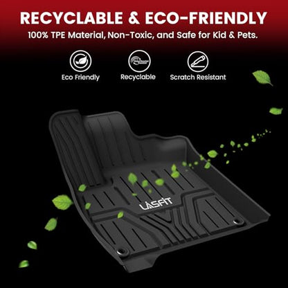 LASFIT Floor Mats for Honda Civic 2022-2025 2026 Sedan Hatchback Si (Include Sport), with&w/o USB Port | for Acura Integra 2023-2026, All Weather Car Floor Liners, 1st & 2nd Row, Black