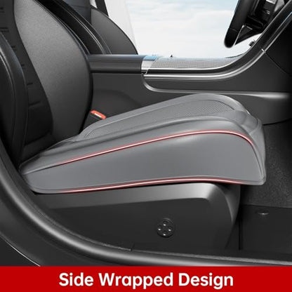 2Pcs Car Seat Cover Front PU Leather Seat Covers Universal Bottom Seat Covers for Most Vehicles,Sedan,Truck,SUV,21.26 inches in Length and 21.26 inches in Width (Gray-Front Bottom 2 Piece) - color: Gray-Front Bottom 2 Piece