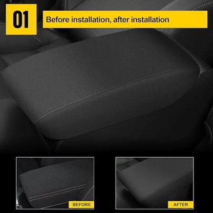 AOMSAZTO Armrest Covers for 2012-2015 Honda Civic Neoprene - color: Black-1
