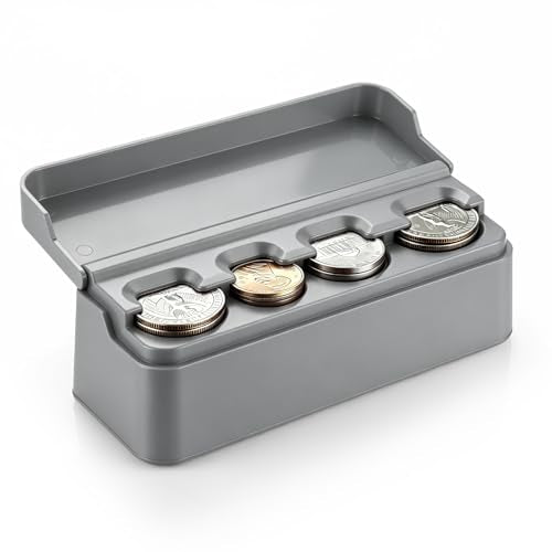 SINGARO Coin Holder for Car, Coin Change Organizer Compatible with Coins of Different Sizes, Dash-Mounted Holder Suitable for Most Cars, Trucks(Gray) - color: GRAY, size: 1pc