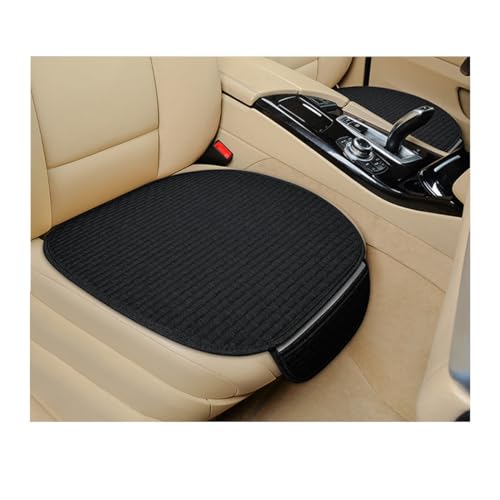 Yourkar 2PCS Car Seat Bottom Cover Pad, Breathable Auto Front Seat Button Cushion Mat with Pocket, Soft Comfortable Vehicle Seat Protector Pad, Universal Truck SUV Car Accessories (Black) - color: Black, size: 2 PCS