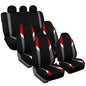 FH Group Three Row 7 Seater - Premium Modernistic Seat Covers - Fit Most Car, Trucks, SUVs, & Vans Red/Black - color: Red, style: 7 Seater