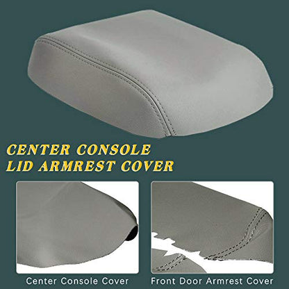 A ABIGAIL Center Console Armrest Cover Replacement for 2009 2010 2011 2012 2013 2014 2015 Honda Pilot Auto Leather Suture Console Lid Cover Replacement (Gray) - color: Gray, size: Front & Center