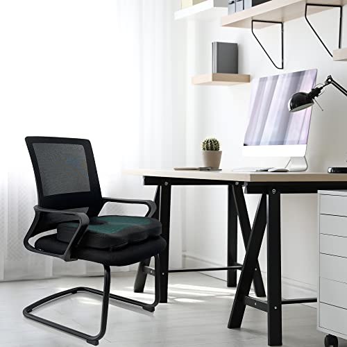 Amazon Basics Comfortable Seat Cushion for Office Chairs, Gel Enhanced Memory Foam, Non-Slip, Cooling Support for Long Sitting, Black - size: Seat Cushion, style: Gel Memory Foam
