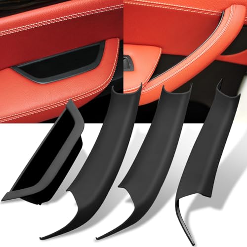 Jaronx Compatible with BMW X3 F25/X4 F26 Door Handle Cover, 4PCS Driver Side Door Armrest Insert & Interior Passenger Pull Handle Covers for BMW X3 F25 2010-2016, X4 F26 2014-2017 (Black) - color: Black, size: 4Pieces