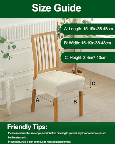 CRFATOP Jacquard Dining Room Chairs Seat Covers Set of 4 with Soft Bench Chair Cover Stretch Kitchen Chair Slipcover Washable Seat Cushion Slipcover Protector for Hotel Ceremony Banquet Wedding,B05 - color: Jacquard B05