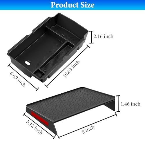 2PCS Center Console Organizer Compatible with Honda CRV 2023 2024 2025 2026 Accessories CR-V Hybrid Sport Armrest Storage Box Organizer Tray ABS Material - size: 2023-2026 CR-V (2pcs)