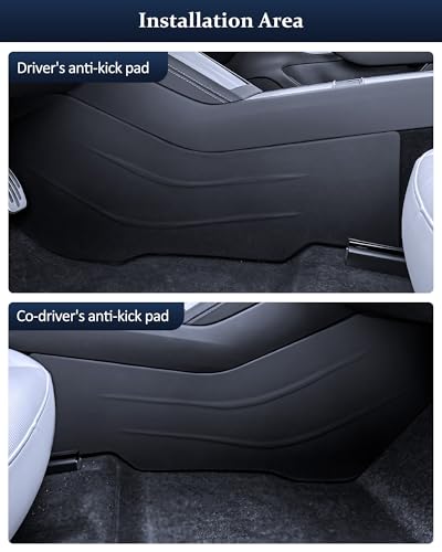 2PCS Center Console Anti Kick Pad Protector for Tesla Model 3 Highland 2024-2027 Accessories, TPE Front Side Seat Center Side Cover Pad Model 3 Anti-Dirty Waterproof Dust Resistant Protector Mat Cover - size: Model 3 Highland Anti Kick Pad