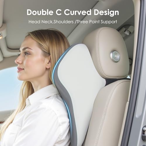 Car Seat Cushion & Lumbar Support Pillow & Car Neck Pillow Ergonomic and 100% Memory Foam, Upgraded Larger and Breathable Car Seat Cushion & Back Support Pillow - Gray - color: B-cushion&lumbar&neck Pillow-gray