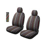 5PCS Baja Saddle Blanket Car Seat Covers, Front Set Breathable Washable Seat Covers with Seatbelt Pad, Striped Woven Cloth Airbag Compatible Seats Protector for Most Vehicles (5pcs) - color: 5pcs