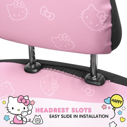 Carbella Hello Kitty Car Seat Covers - Cute Pink Seat Covers, Car Accessories Gift Hello Kitty Accessories 2pc Pink Car Seat Covers - color: Seat Covers Leather-Pink, style: Hello Kitty