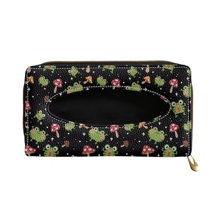 Frog Mushroom Leather Tissue Holder Car Mask Holder PU Leather Car Standard Tissue Holder Durable Visor Tissue Holder Car Visor Accessories Universal Fit Most Cars - color: Frog Mushroom