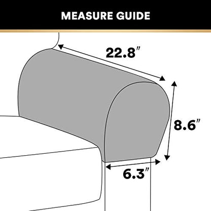 2 Pack Thick Velvet Stretch Armrest Covers for Chairs and Sofas Armchair Covers for Arms Couch Arm Cover Armrest Cover for Sofa Non Slip, Taupe - color: Taupe