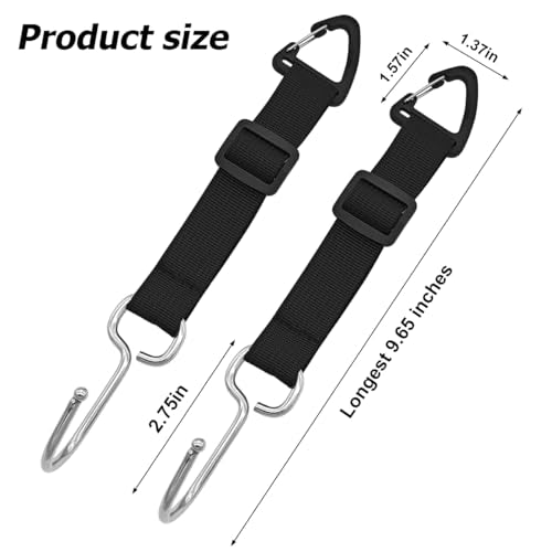 Car Seat Headrest Hooks, 4PCS Adjustable Hidden Clip Vehicle Hanging Holder for Purse Bags Coats, Automotive Interior Seat Back Storage Hanger Organizer Accessories, Universal Fit