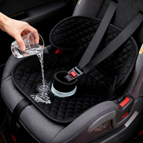 Potty Training Car Seat Protector, 2 Pack Waterproof Piddle Pads Carseat, 100% Leak-Proof Machine Washable Car Seat Liner, Non-Slip Crash-Test Approved Cover for Toddlers (Black) - color: Black