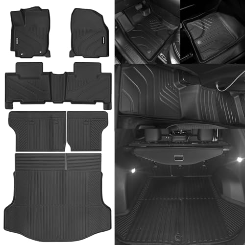Naibeve Floor Mats for 2013-2018 Toyota RAV4(Not for Hybrid or Prime)-All Weather Custom for Toyota RAV4 Floor Mats & Cargo Mat & Backrest Mats Waterproof Interior Accessories - size: 4)Rav4|2013-2018