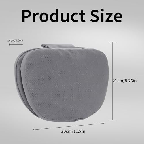 Car Headrest Pillow for Driving, Dual-Sided Leather Design Neck Pillow, Breathable Softness Neck Support, Universal Fit Head Rest Travel Pillow, Gray, 1 Pack - color: Gray