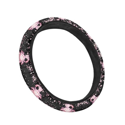 AFPANQZ Cartoon Axolotl Cherry Blossom Car Steering Wheel Cover Non-Slip Rubber Steering Wheel Covers Warm Breathable Steering Wheel Covers Sweat Absorption Car Steering Wheel Covers 15 Inches Pink - color: Axolotl Cherry Blossom