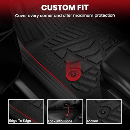 LASFIT Floor Mats for 2024 2025 2026 Dodge Ram ProMaster EV SLT/SLT+/Tradesman Front Mat, All Weather TPE Custom Fit Car Mats Floor Liners 1st Row Only, Black - style: 6) ProMaster EV | 2024-2026 |Front Mat